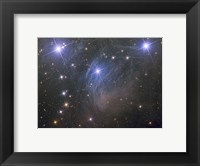 Messier 45, the Pleiades, an open star cluster in the Taurus Constellation Fine Art Print