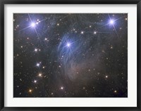 Messier 45, the Pleiades, an open star cluster in the Taurus Constellation Fine Art Print