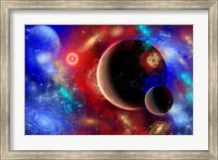 A distant part of space filled with stars, planets, Nebulae and remote galaxies Fine Art Print