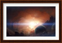 Gas giant partly hidden in a Nebula Fine Art Print