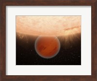 Unusual, methane-free world partially Eclipsed by its Star Fine Art Print