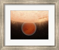 Unusual, methane-free world partially Eclipsed by its Star Fine Art Print