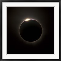 Solar Eclipse with prominences and diamond ring effect Fine Art Print