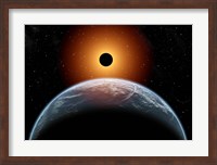 A total Eclipse of the Sun as seen from being in Earth's orbit Fine Art Print