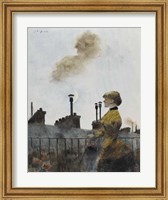 Young Woman On A Balcony In Profile Fine Art Print