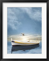 The White Boat in the Sunset Fine Art Print