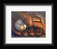 Baseball with Mitt 7 Framed Print