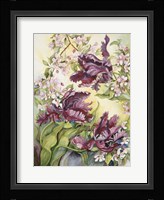 Parrot Tulips With Cherry Blossoms Fine Art Print