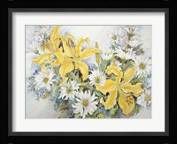 Yellow Lilies-Forget Me Nots-Daisy's Fine Art Print