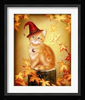 Autumn Cat Magic Framed Print