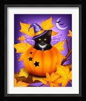 Pumpkin Cat Magic Framed Print