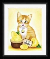 Lemon Cupcake Kitten Framed Print