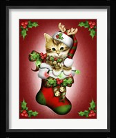 Reindeer Stocking Framed Print