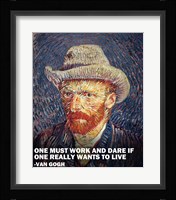 One Must Work -Van Gogh Quote Fine Art Print