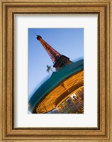 Winter View of the Eiffel Tower and Carousel Fine Art Print