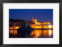 Pope's Palace on the Rhone and Pont Saint St Benezet Fine Art Print