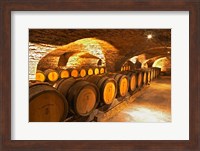 Oak Barrels in Cellar at Domaine Comte Senard Fine Art Print