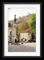 Main Square with Statue, Tokaj, Hungary Fine Art Print