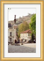 Main Square with Statue, Tokaj, Hungary Fine Art Print