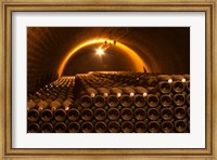 Champagne Bottles in Vaulted Cellar Fine Art Print