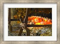 Fireplace with a Burning Log on a Truffle Farm Fine Art Print