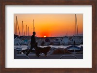 Harbour Boats Moored at Sunset, France Fine Art Print