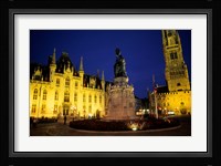 House of Governor and Belfort Church, Belgium Fine Art Print