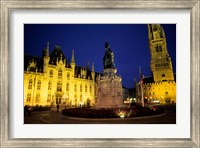 House of Governor and Belfort Church, Belgium Fine Art Print