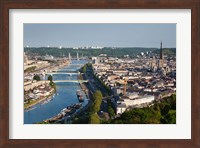 City Above Seine River, Rouen Fine Art Print