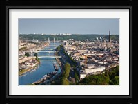 City Above Seine River, Rouen Fine Art Print