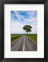 Road through the countryside, Beaumont, Somme, Picardy, France Fine Art Print