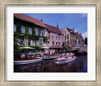 Tourist Boats, Bruges, Belgium Fine Art Print