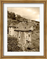Medieval houses, Aveyron, Conques, France Fine Art Print