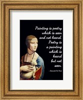 Painting is Poetry - Da Vinci Quote 1 Fine Art Print