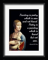 Painting is Poetry - Da Vinci Quote 1 Fine Art Print
