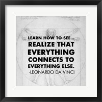 Learn How to See -Da Vinci Quote Fine Art Print