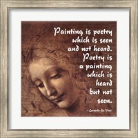 Painting is Poetry -Da Vinci Quote 2 Fine Art Print