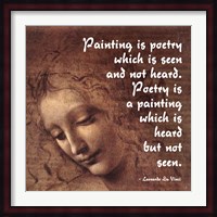 Painting is Poetry -Da Vinci Quote 2 Fine Art Print
