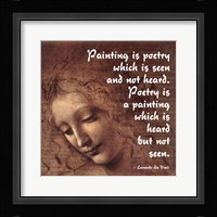 Painting is Poetry -Da Vinci Quote 2 Fine Art Print