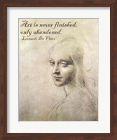 Art is Never Finished -Da Vinci Quote Fine Art Print
