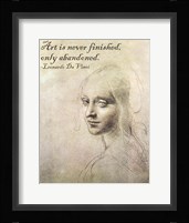 Art is Never Finished -Da Vinci Quote Fine Art Print