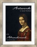 Artwork is Never Finished -Da Vinci Quote Fine Art Print