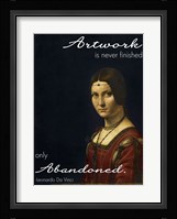 Artwork is Never Finished -Da Vinci Quote Fine Art Print