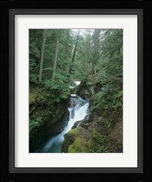 Daytime Falls And Mossy Greenery Fine Art Print