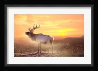 Elk Sunrise In The Badlands Fine Art Print