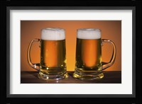 Beer Mug Duo On Bar Framed Print