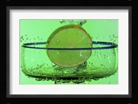 Margarita Glass And Lemon Splash Framed Print