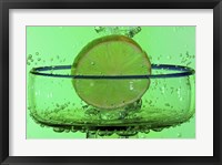 Margarita Glass And Lemon Splash Framed Print