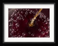 Marroon Fruit Closeup With Raindrops I Fine Art Print