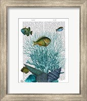 Fish Blue Shells and Corals Fine Art Print